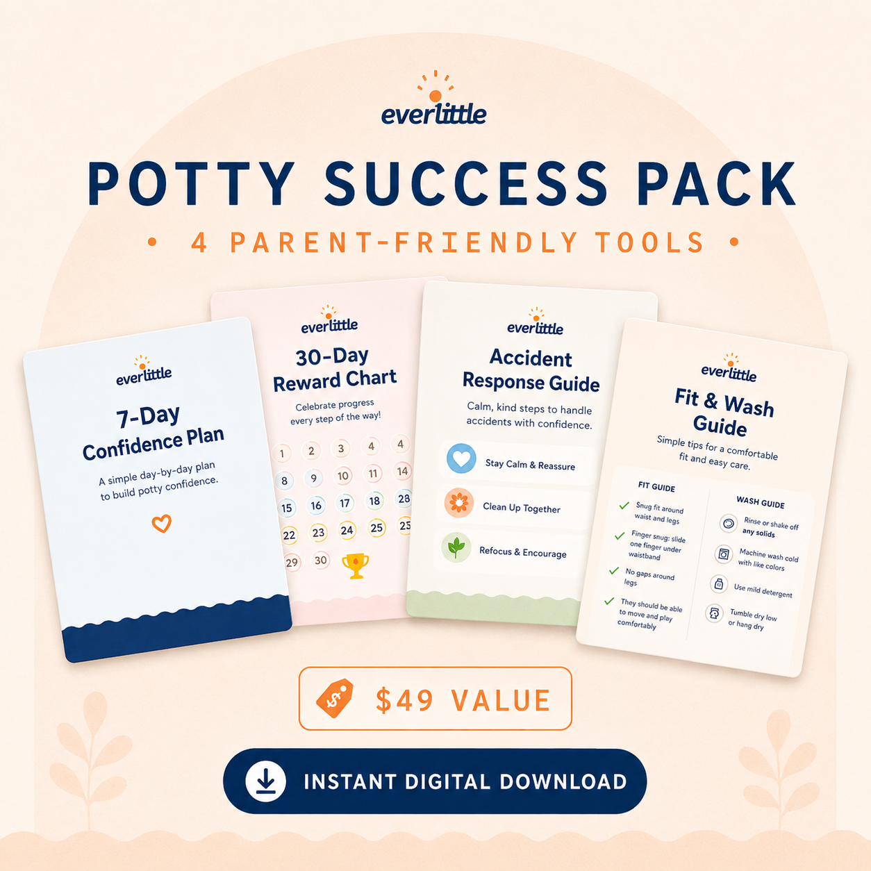 Everlittle Potty Success Pack with four digital potty-training tools