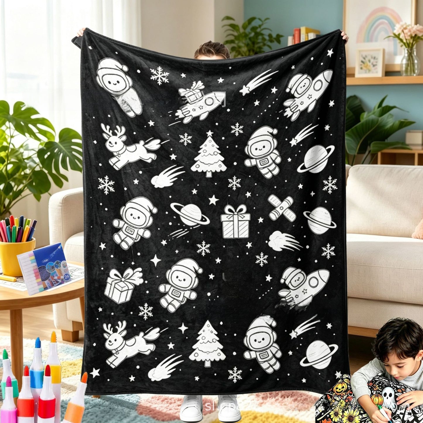 Color & Cozy Christmas Activity Blanket