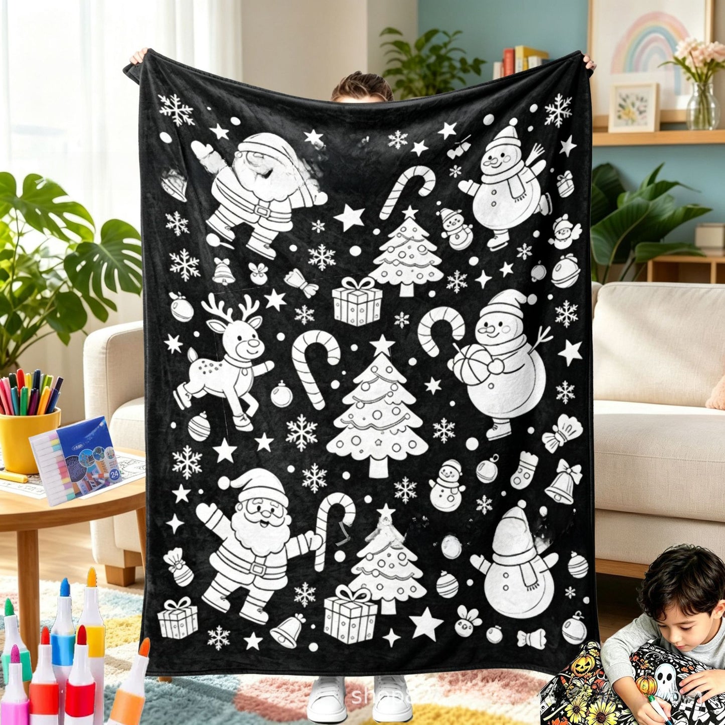 Color & Cozy Christmas Activity Blanket