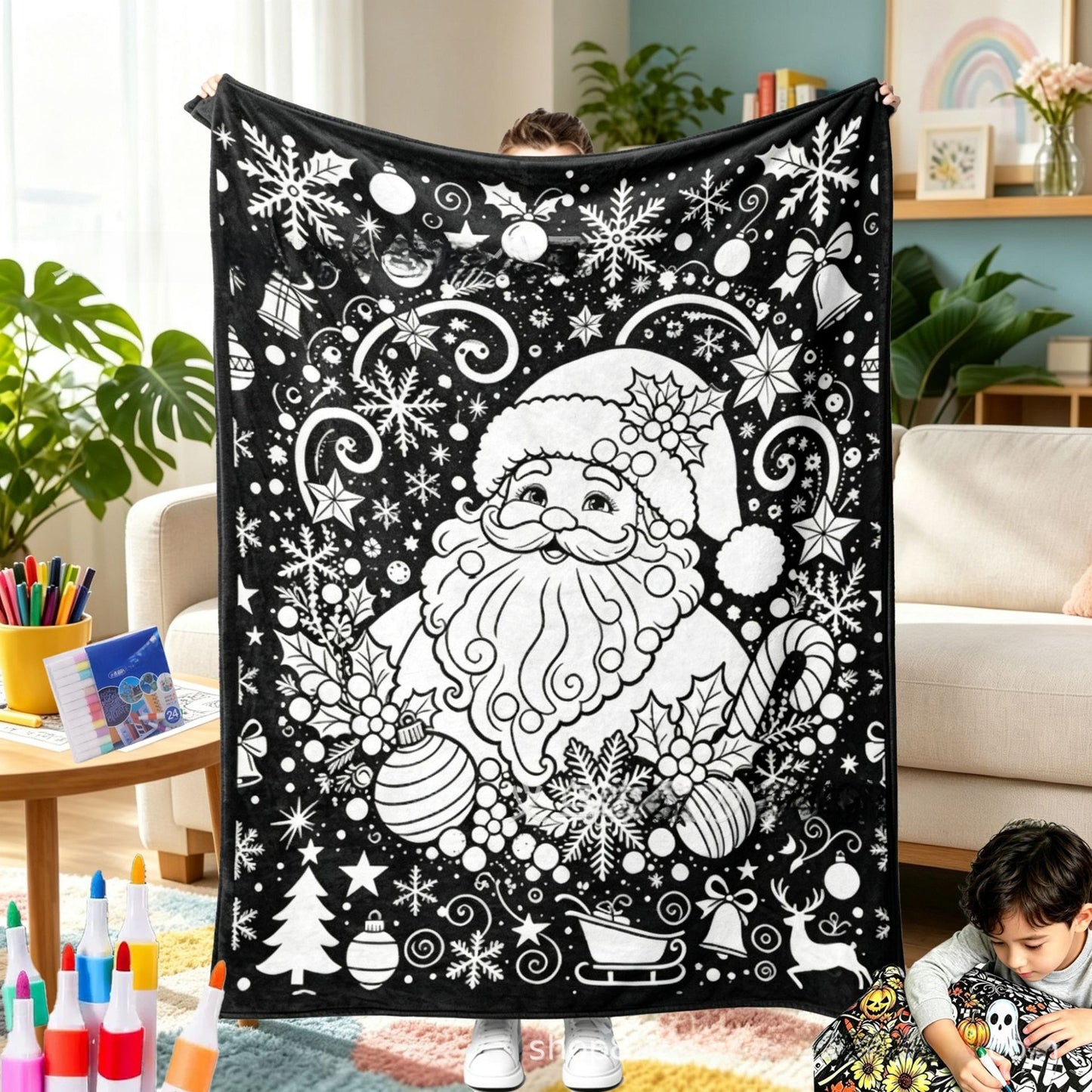 Color & Cozy Christmas Activity Blanket