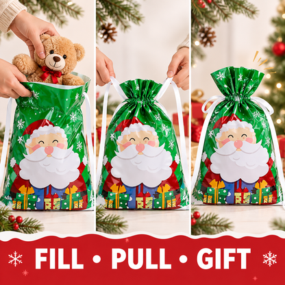 Festive Drawstring Gift Bags (32 Pack)
