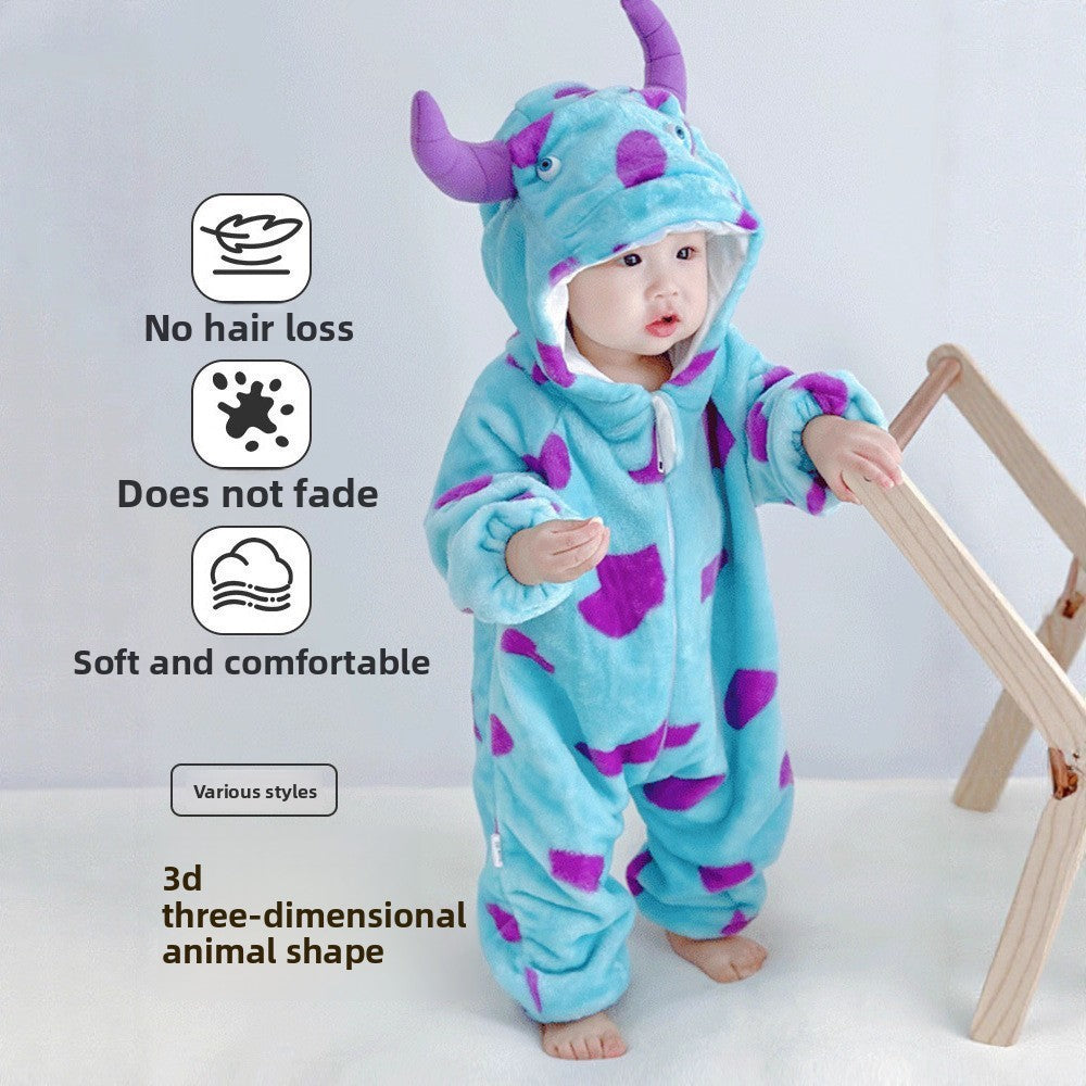 Little Monster Hooded Fleece Romper